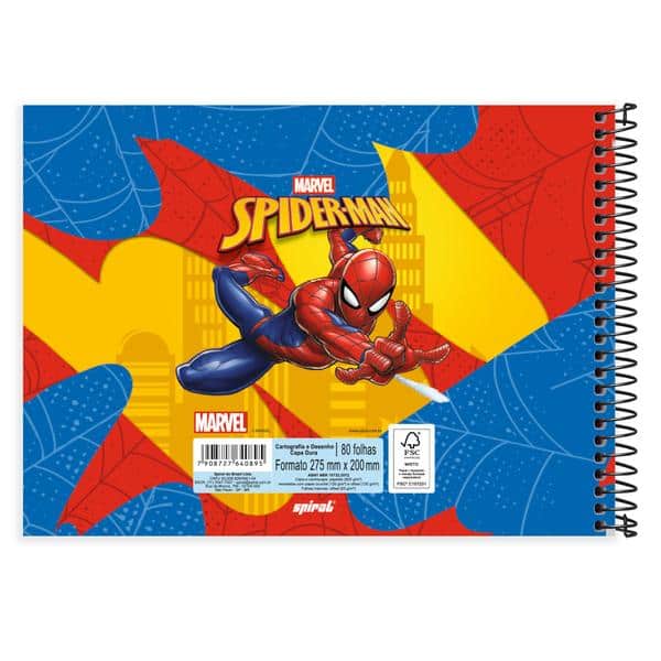 Caderno de Cartografia e Desenho Homem-Aranha