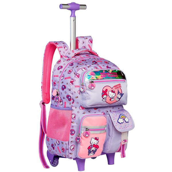 Mochila Escolar com Rodas Hello Kitty