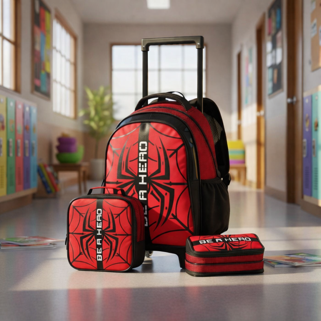 Kit Mochila Escolar Super-Heróis