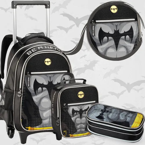 Kit Mochila Rodinha + Estojo + Lancheira