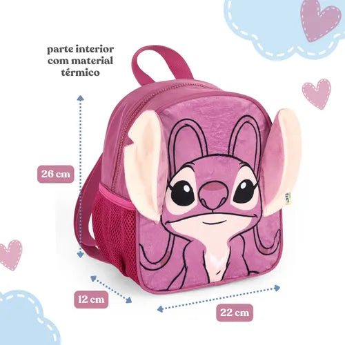 Mochila Rodinha Angel Pelúcia Grande Infantil Escolar