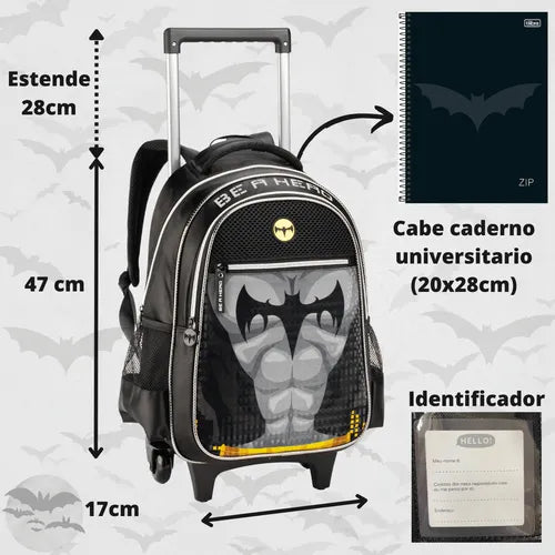 Kit Mochila Rodinha + Estojo + Lancheira