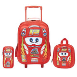Kit Mochila de Rodinhas + Lancheira + Estojo Infantil Escolar