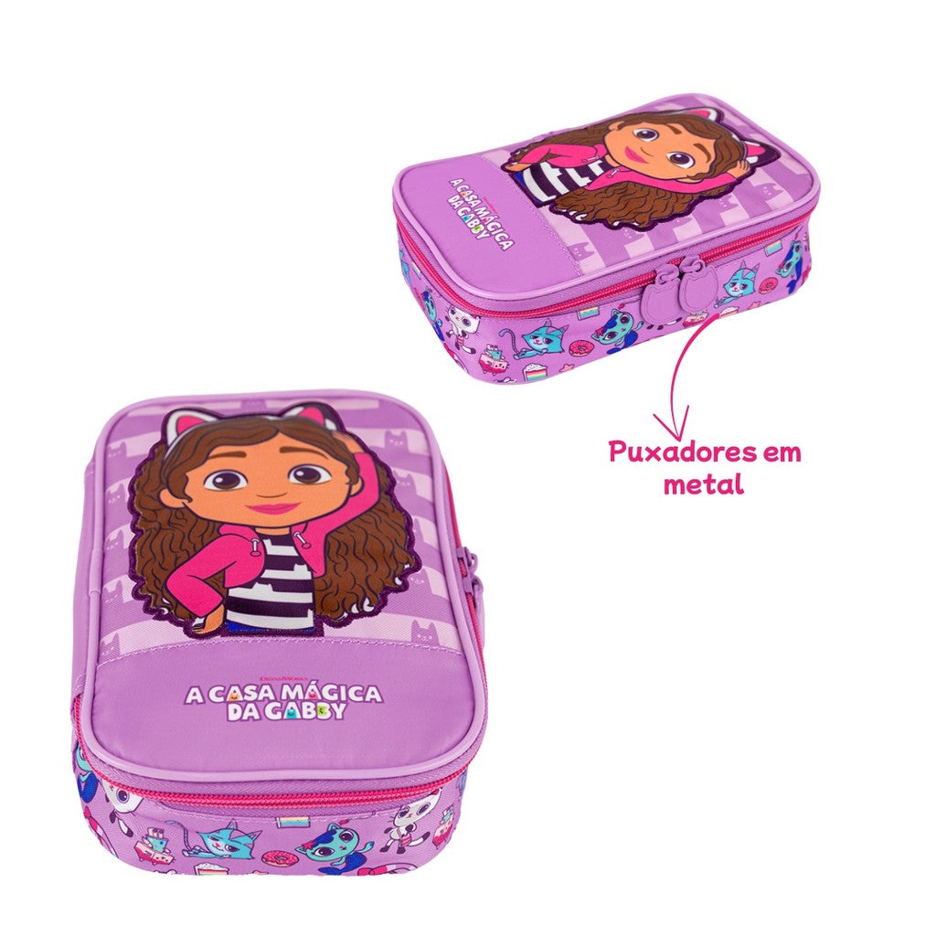 Kit Escolar Lancheira Térmica Estojo Box Casa da Gabby