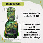 Kit Escolar Hulk com Mochila, Lancheira Térmica e Estojo