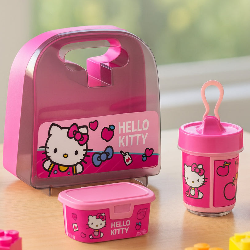 Kit Hello Kitty com Maleta Copo Pote Lancheira
