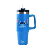Copo Térmico Com Alça E Canudo Stitch Disney 900 Ml