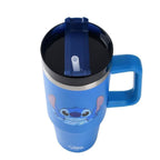 Copo Térmico Com Alça E Canudo Stitch Disney 900 Ml