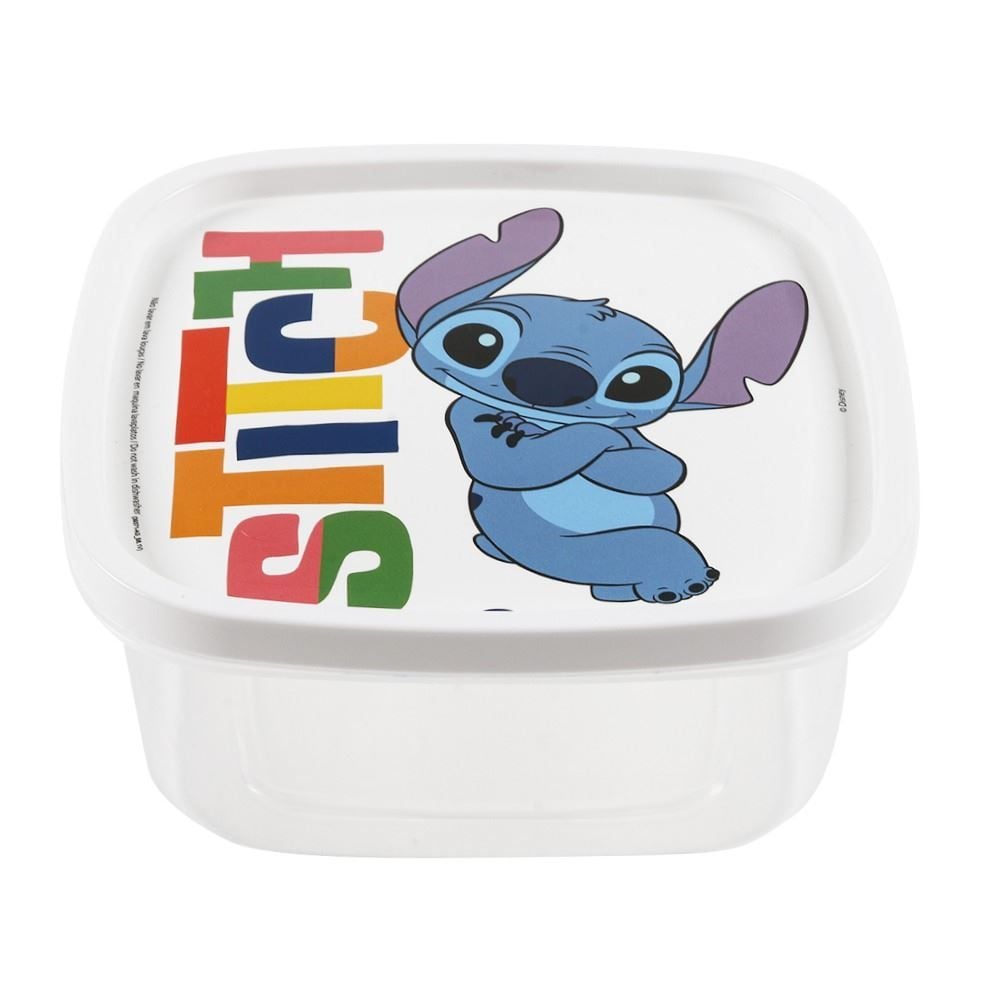 Pote Quadrado Decorado Stitch Plasútil 1,1 Litros